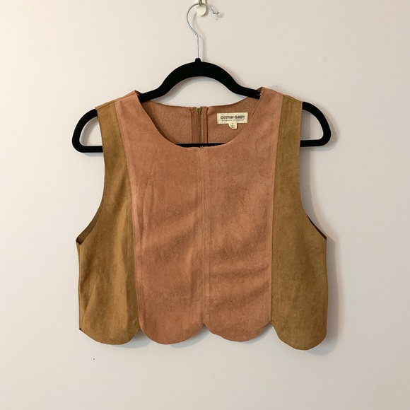 CROP SUEDE TOP - Picture 1 of 4